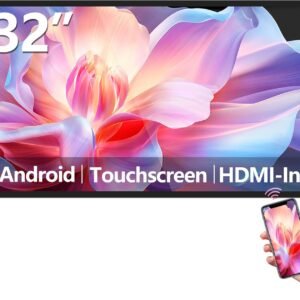32″ Touchscreen Industrial Monitor – Anti-Glare, 500 Nits, Digital Signage, Wireless Mirroring, USB/HDMI, Built-in Speakers